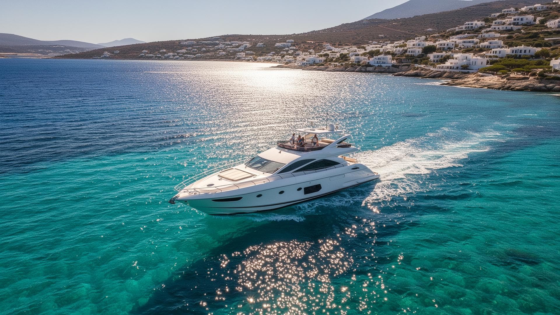 TCH Private Yacht cruising the turquoise waters off the Thassos coastline