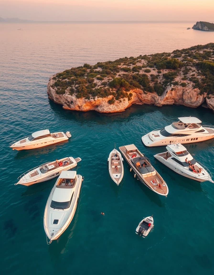 Anchored in a quiet cove for a swim stop